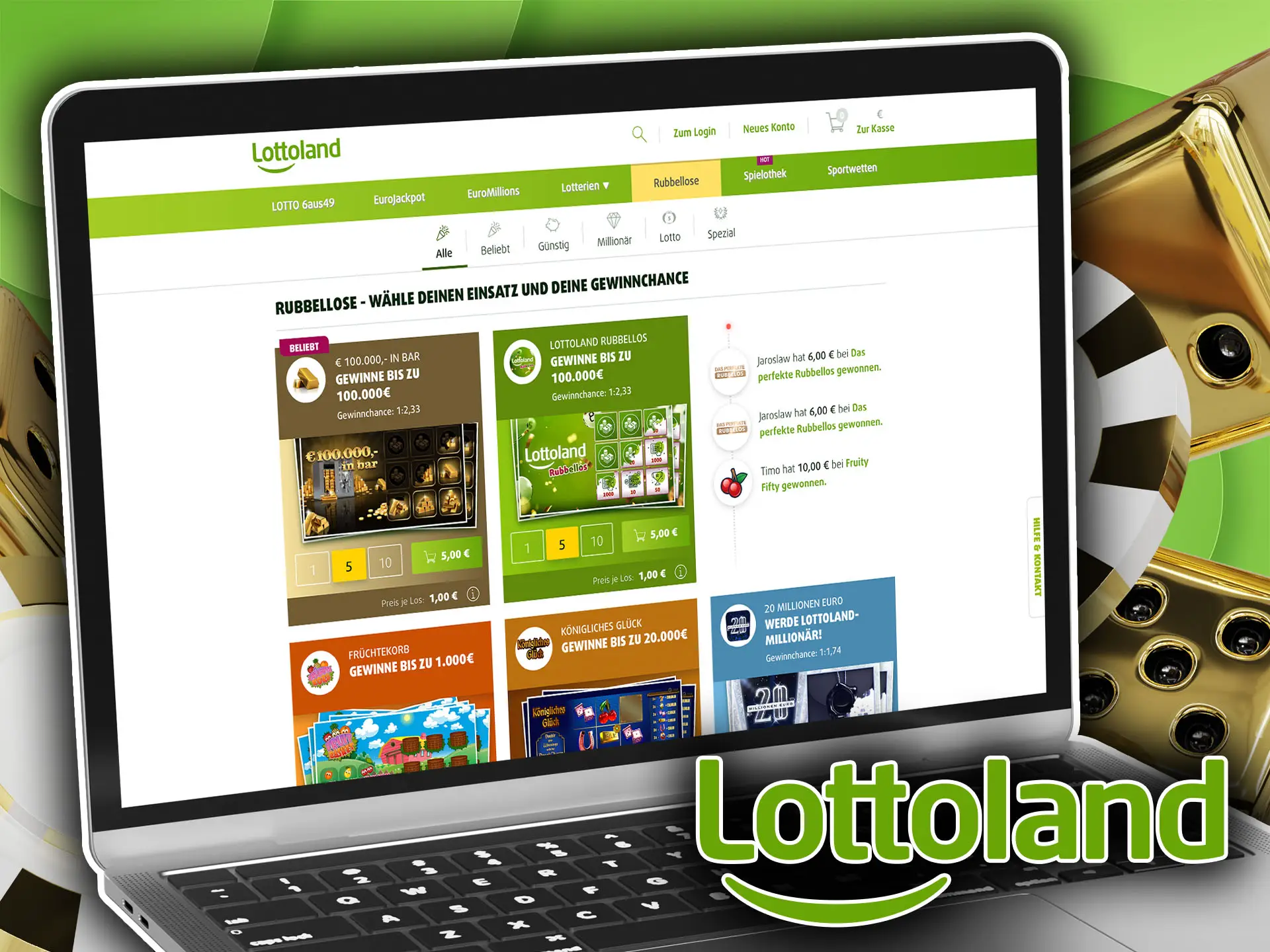 Rubbellose sofortige Gewinne erwarten dich.